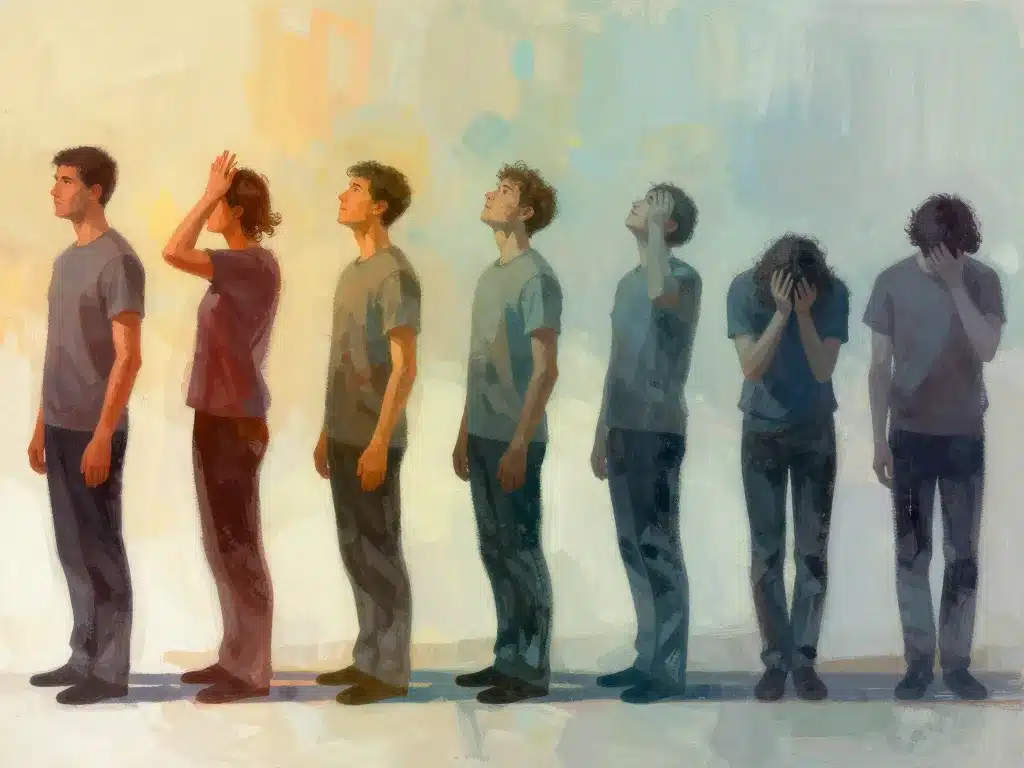 Scènes métaphoriques sur les 12 étapes du burn-out