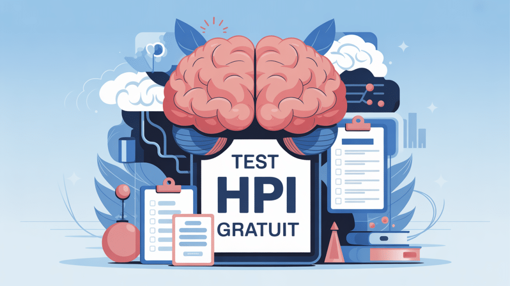 illustration test hpi gratuit cerveau questionnaire digital