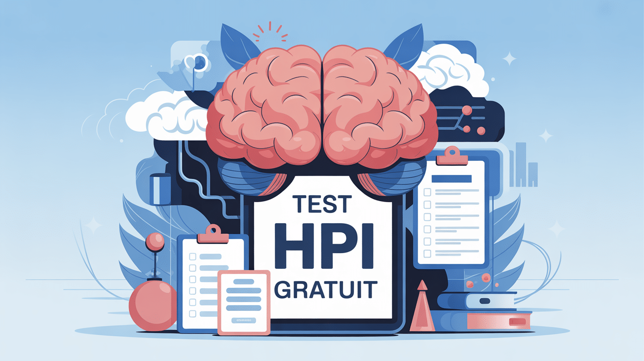illustration test hpi gratuit cerveau questionnaire digital