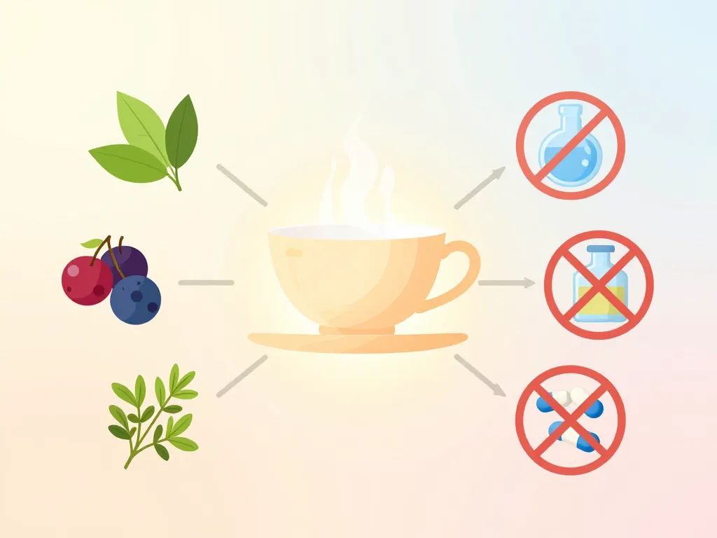 diagramme comparatif thé minceur ingrédients sains et à éviter