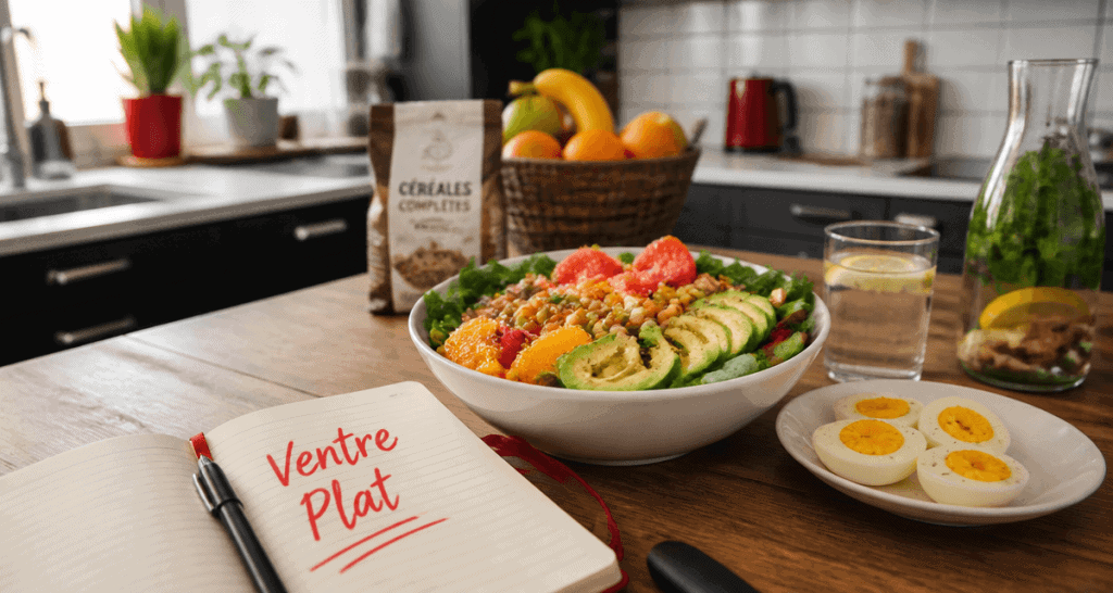 maigrir du ventre alimentation salade œufs fruits