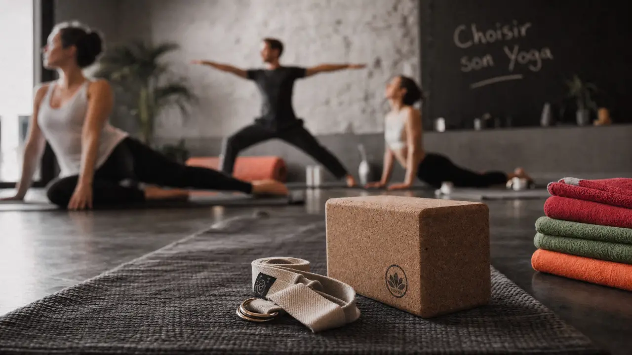 Cours de yoga en studio, posture du guerrier