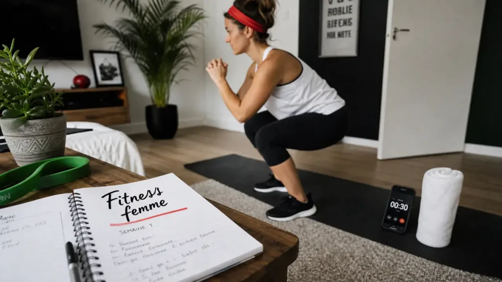 30 jours pour structurer une routine fitness femme à la maison, sans matériel