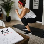 Femmes fitness : routine maison sans matériel, squat contrôlé