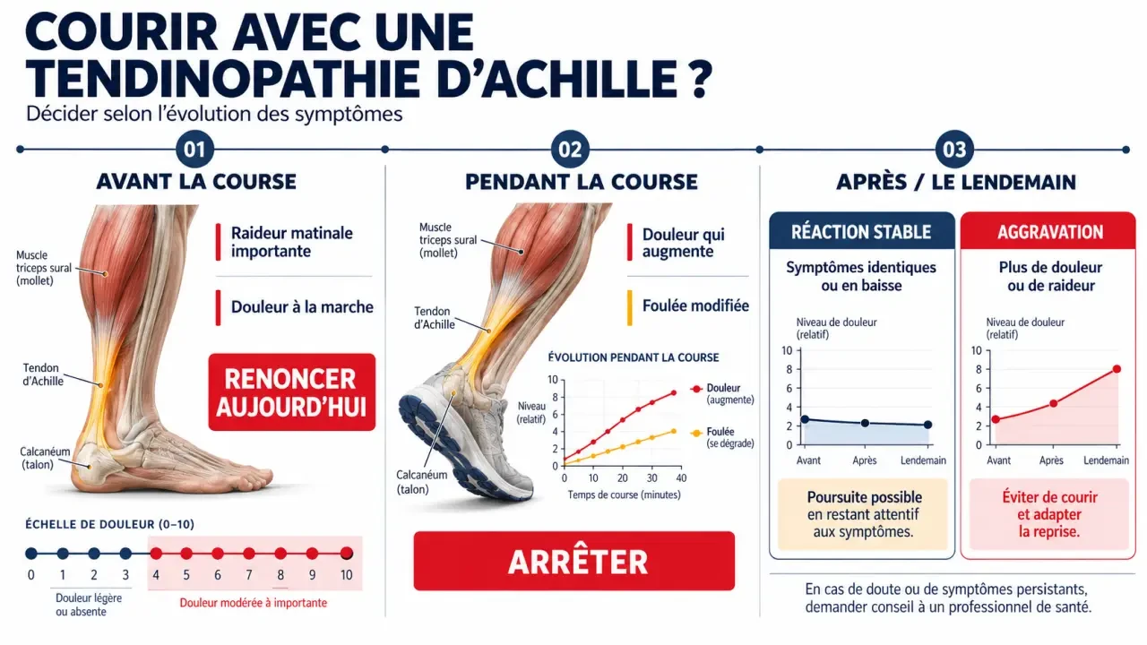 Peut-on courir avec une tendinite au tendon d’Achille : signes à surveiller avant, pendant et après la course