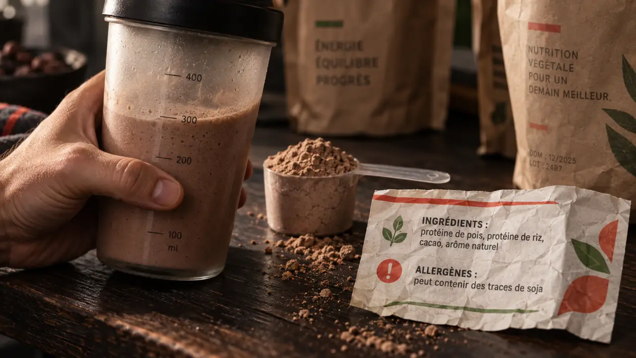 Protéine vegetale en poudre danger : main et shaker, risque à vérifier